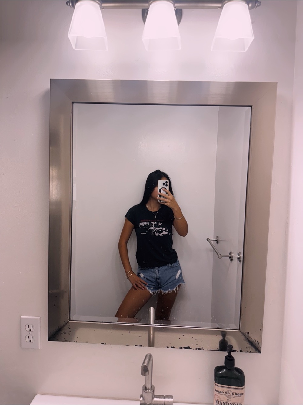 BRANDY MELVILLE JOHN GALT Black "Radio Silence" Graphic Tee